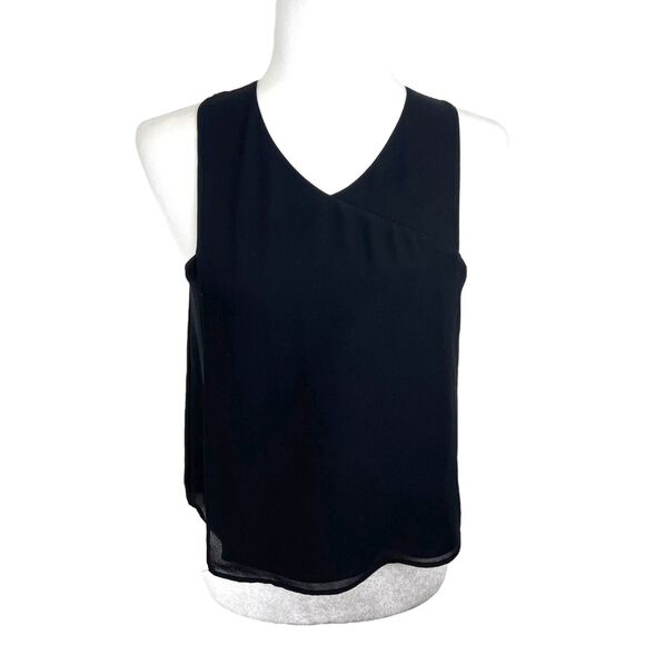 Trouve Sleeveless Blouse Women Extra Small Black V-Neck Tank Top Career Casual - Picture 1 of 11